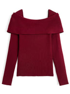 pm830 Bow and Rhinestone Off-Shoulder Rib Knit Top 蝴蝶結水鑽露肩羅紋針織上衣 — 14
