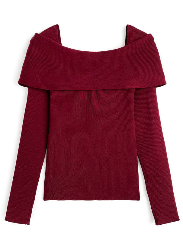 pm830 Bow and Rhinestone Off-Shoulder Rib Knit Top 蝴蝶結水鑽露肩羅紋針織上衣 — 14