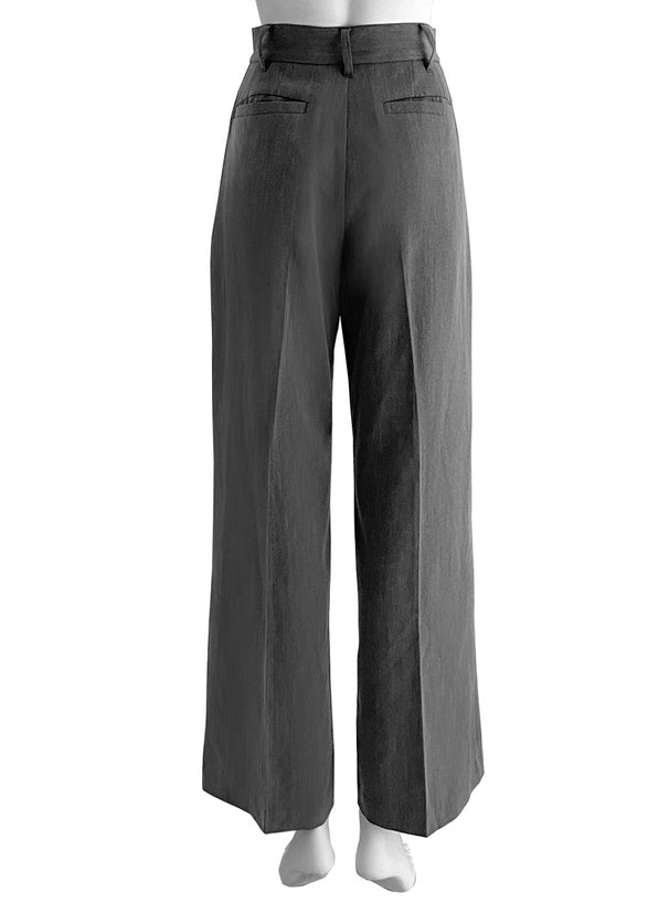 GRL ai38 center-crease pleated wide-leg trousers 中線壓褶打褶寬腿長褲 — 15