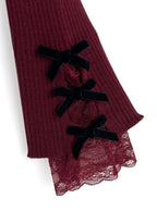 Ribbon Lace Rib Knit Top 蝴蝶結蕾絲羅紋針織上衣 [pm791a] — 15