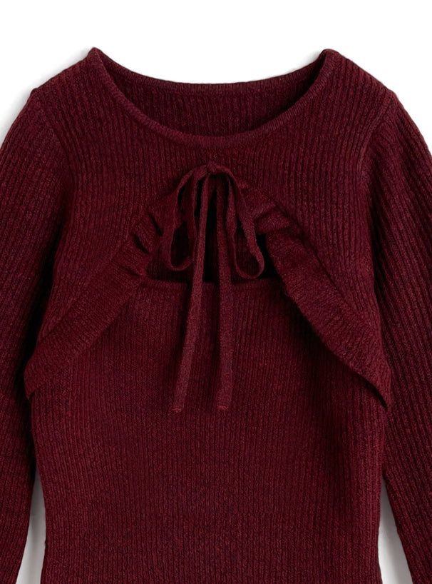 Cutout Ribbon Knit Top 鏤空蝴蝶結針織上衣 [gf111] 16