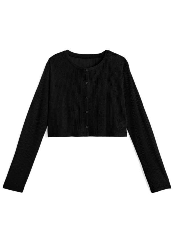 Cool-Touch Ribbed Cardigan 接觸涼感羅紋開襟外套