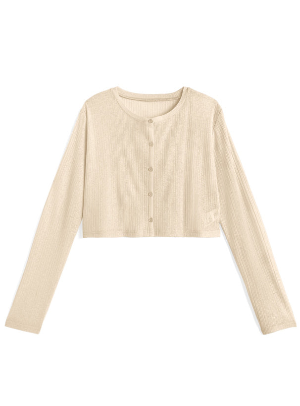 Cool-Touch Ribbed Cardigan 接觸涼感羅紋開襟外套