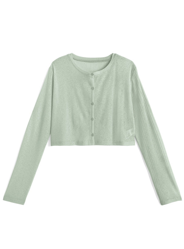 Cool-Touch Ribbed Cardigan 接觸涼感羅紋開襟外套