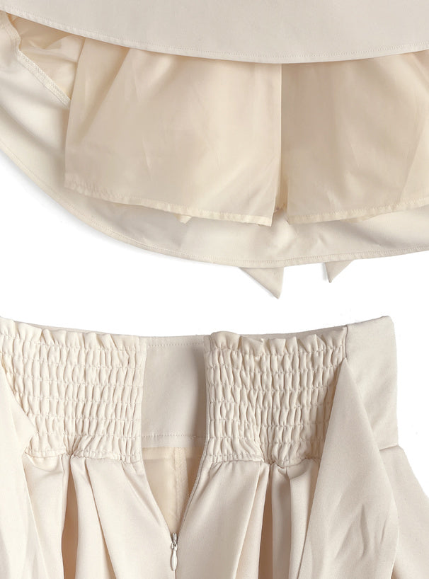 Back ribbon double flare mini skirt with shorts lining 後綁蝴蝶結雙層傘襬安全褲襯裡迷你裙 [ai270] — image 14