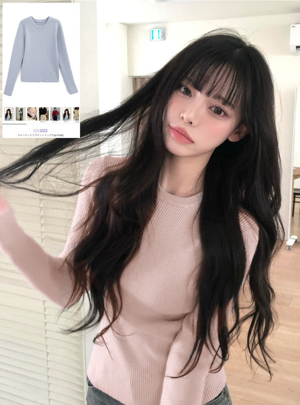 Crew Neck Ribbed Knit Top 圓領羅紋針織上衣 [an1648] 3