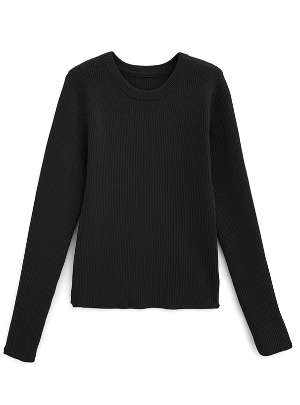Crew Neck Ribbed Knit Top 圓領羅紋針織上衣 [an1648] 4