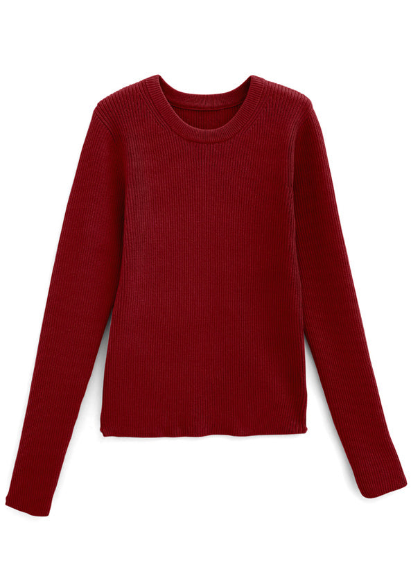 Crew Neck Ribbed Knit Top 圓領羅紋針織上衣 [an1648] 5