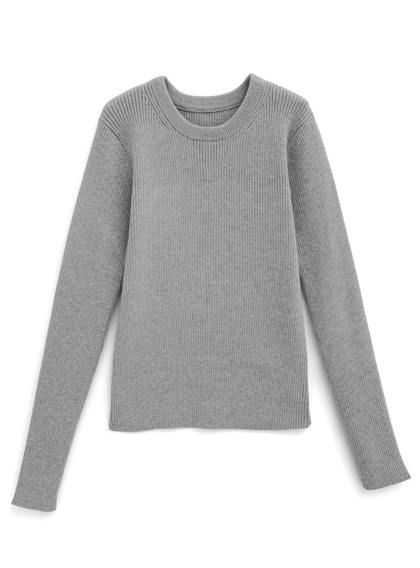 Crew Neck Ribbed Knit Top 圓領羅紋針織上衣 [an1648] 11