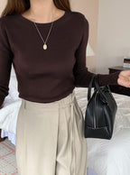Crew Neck Ribbed Knit Top 圓領羅紋針織上衣 [an1648] 19