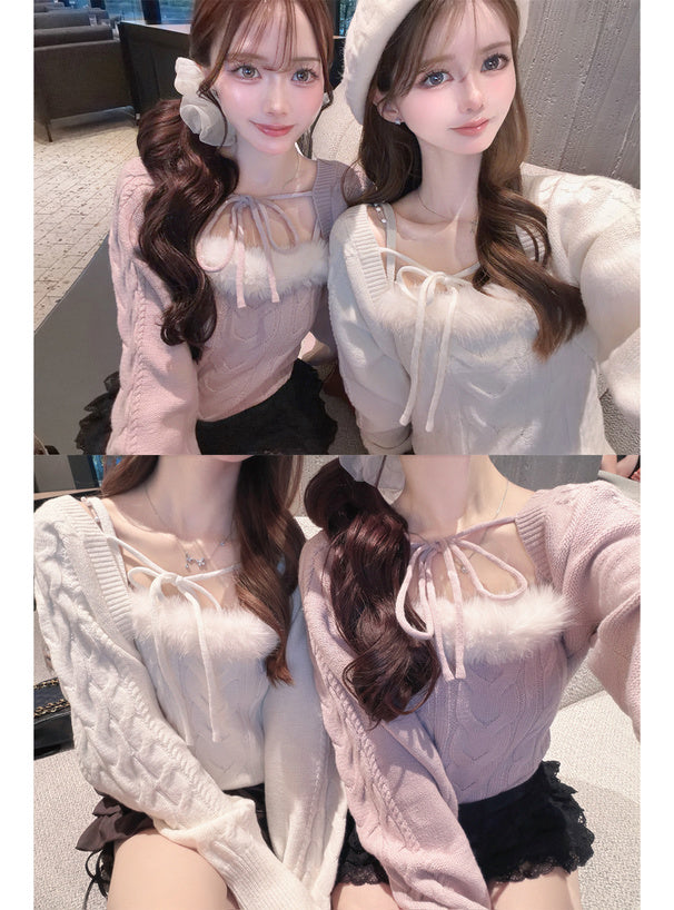an1973 Cable Knit Camisole & Bolero Set 麻花針織吊帶背心與短版開襟衫套裝 3