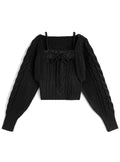 an1973 Cable Knit Camisole & Bolero Set 麻花針織吊帶背心與短版開襟衫套裝 4