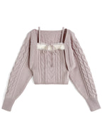 an1973 Cable Knit Camisole & Bolero Set 麻花針織吊帶背心與短版開襟衫套裝 5