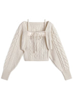 an1973 Cable Knit Camisole & Bolero Set 麻花針織吊帶背心與短版開襟衫套裝 6
