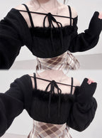 an1973 Cable Knit Camisole & Bolero Set 麻花針織吊帶背心與短版開襟衫套裝 10
