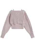 an1973 Cable Knit Camisole & Bolero Set 麻花針織吊帶背心與短版開襟衫套裝 11