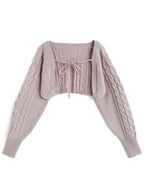 an1973 Cable Knit Camisole & Bolero Set 麻花針織吊帶背心與短版開襟衫套裝 12