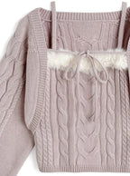an1973 Cable Knit Camisole & Bolero Set 麻花針織吊帶背心與短版開襟衫套裝 14