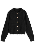 Gold Button Crew Neck Knit Cardigan 金色鈕扣圓領針織開襟衫 at2579 image 4