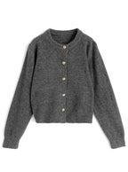 Gold Button Crew Neck Knit Cardigan 金色鈕扣圓領針織開襟衫 at2579 image 5