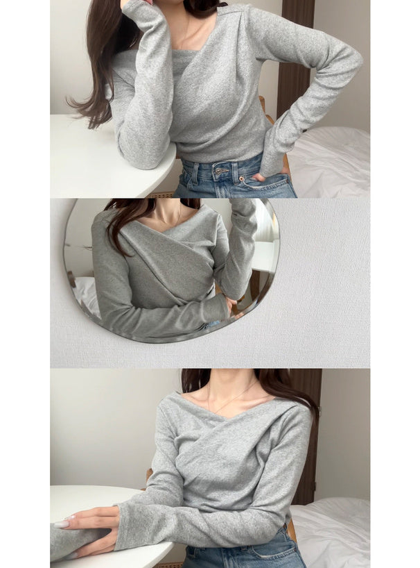 3-Way Draped Wrap Top 三穿式垂墜交疊上衣 dk1261 03