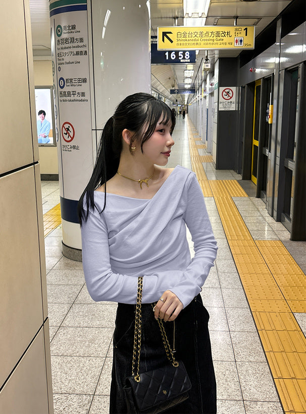 3-Way Draped Wrap Top 三穿式垂墜交疊上衣 dk1261 05