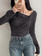 3-Way Draped Wrap Top 三穿式垂墜交疊上衣 dk1261 15
