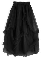 Random Tuck Tulle Long Skirt 不規則打褶薄紗長裙 [dk1550] 4