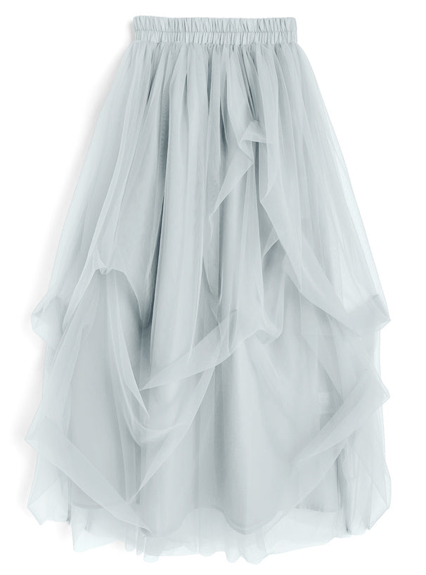 Random Tuck Tulle Long Skirt 不規則打褶薄紗長裙 [dk1550] 5