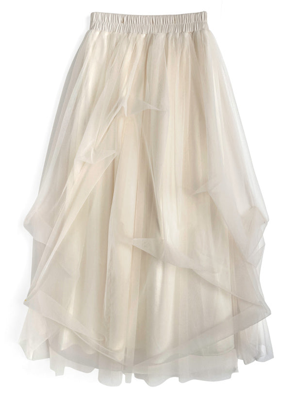 Random Tuck Tulle Long Skirt 不規則打褶薄紗長裙 [dk1550] 7