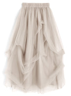 Random Tuck Tulle Long Skirt 不規則打褶薄紗長裙 [dk1550] 8