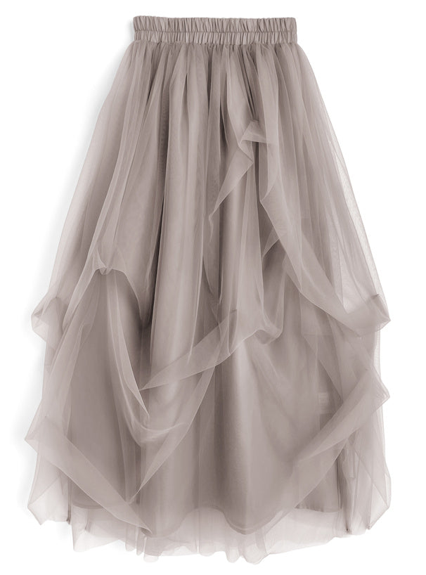 Random Tuck Tulle Long Skirt 不規則打褶薄紗長裙 [dk1550] 9