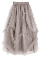 Random Tuck Tulle Long Skirt 不規則打褶薄紗長裙 [dk1550] 9