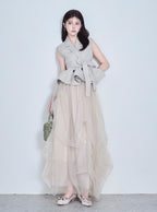 Random Tuck Tulle Long Skirt 不規則打褶薄紗長裙 [dk1550] 2