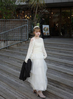 Random Tuck Tulle Long Skirt 不規則打褶薄紗長裙 [dk1550] 12
