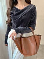 GRL dk1551 velour drape neck top 絲絨垂墜領上衣 7