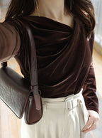 GRL dk1551 velour drape neck top 絲絨垂墜領上衣 10