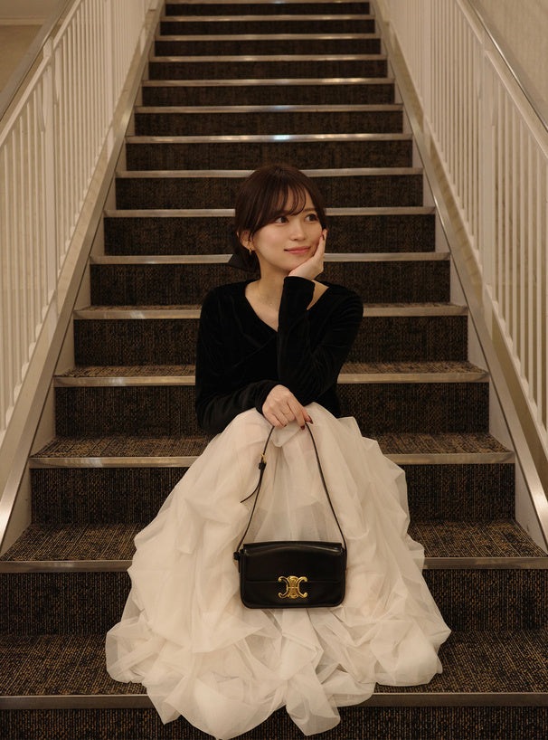 GRL dk1551 velour drape neck top 絲絨垂墜領上衣 12