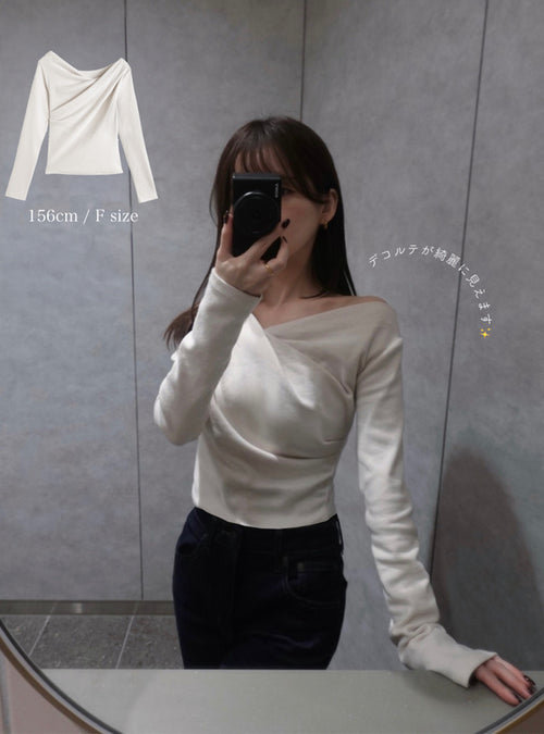 3-Way Draped Wrap Top 三穿式垂墜交疊上衣 dk1571 2