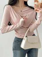 3-Way Draped Wrap Top 三穿式垂墜交疊上衣 dk1571 6