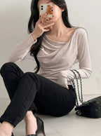 3-Way Draped Wrap Top 三穿式垂墜交疊上衣 dk1571 13