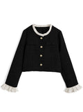 Glitter Tweed Ruffle Collarless Jacket 亮蔥粗花呢荷葉邊無領外套 [dk1772] 4