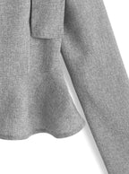 GRL dk1776 Shoulder Bow Tweed-Style Peplum Top 肩蝴蝶結花呢風荷葉襬上衣 7