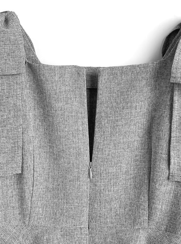 GRL dk1776 Shoulder Bow Tweed-Style Peplum Top 肩蝴蝶結花呢風荷葉襬上衣 9