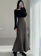 GRL dk988 Back Slit Mermaid Skirt 後開衩魚尾長裙 image 18