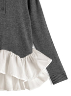 GRL dpk503 contrast ruffle layered knit top 拼色荷葉襬拼接針織上衣 5