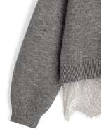 dpk505 Lace-Hem Oversized Knit Top 蕾絲拼接寬鬆針織上衣 — image 5