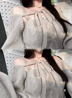 dr834 Ribbon Bolero & Cable-Knit Camisole Set 圖片 2