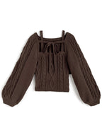 dr834 Ribbon Bolero & Cable-Knit Camisole Set 圖片 5