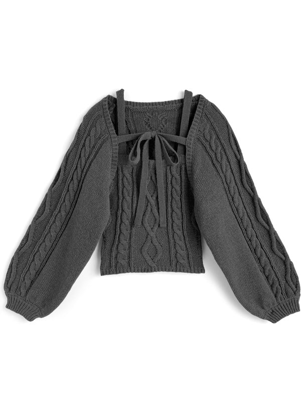 dr834 Ribbon Bolero & Cable-Knit Camisole Set 圖片 6